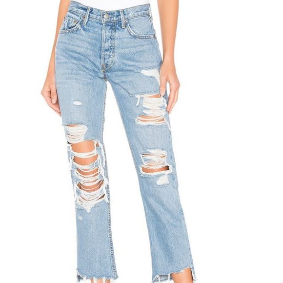 GRLFRND Helena High-Rise Straight Crop Jean - Picture 1 of 2